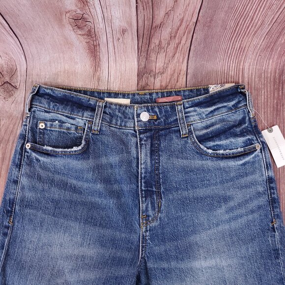 NWT Anthropologie Pilcro Womens 29 The Vinatage Straight Denim Jeans Raw Hem - Picture 5 of 15